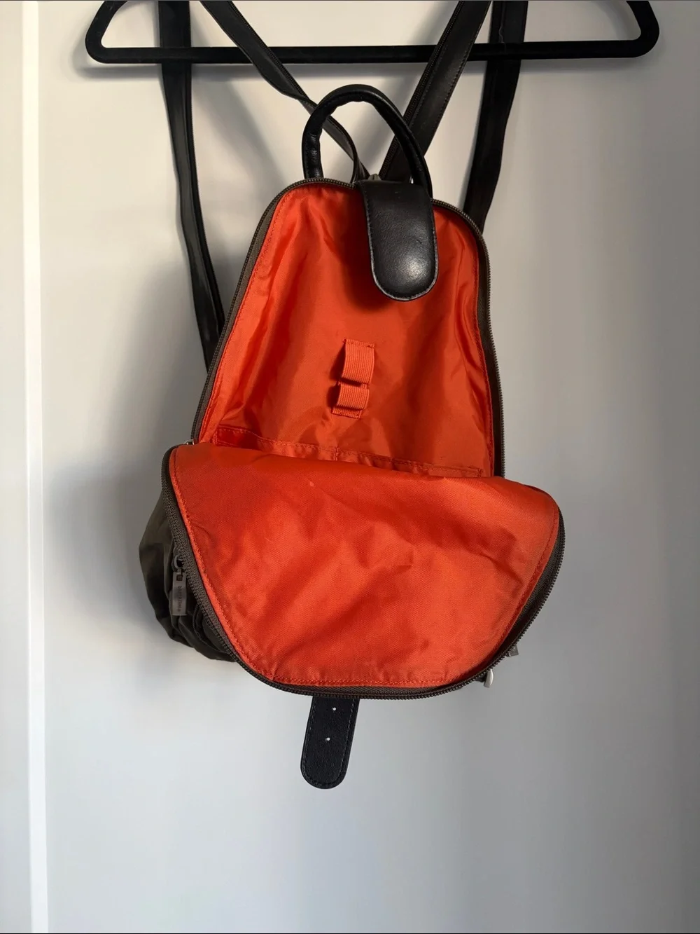 Baggallini Olive and Black Nylon and leather Backpack